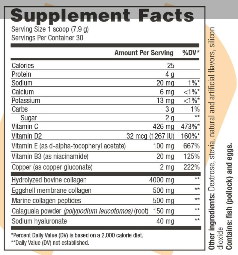 CollagenRefresh Supplement Facts